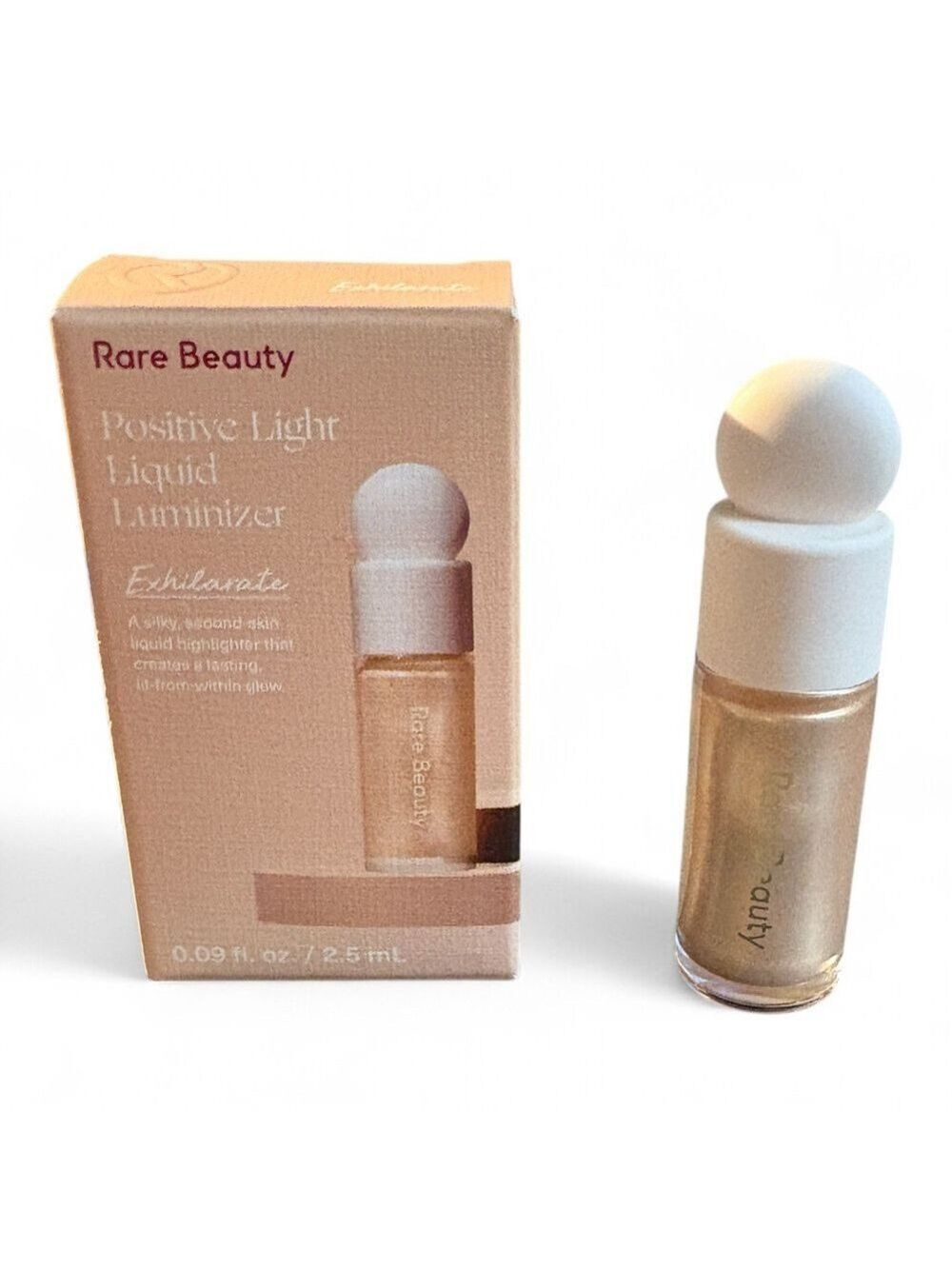 Rare Beauty Positive Light Liquid Luminizer in Exhilarate 3 trial size bottles